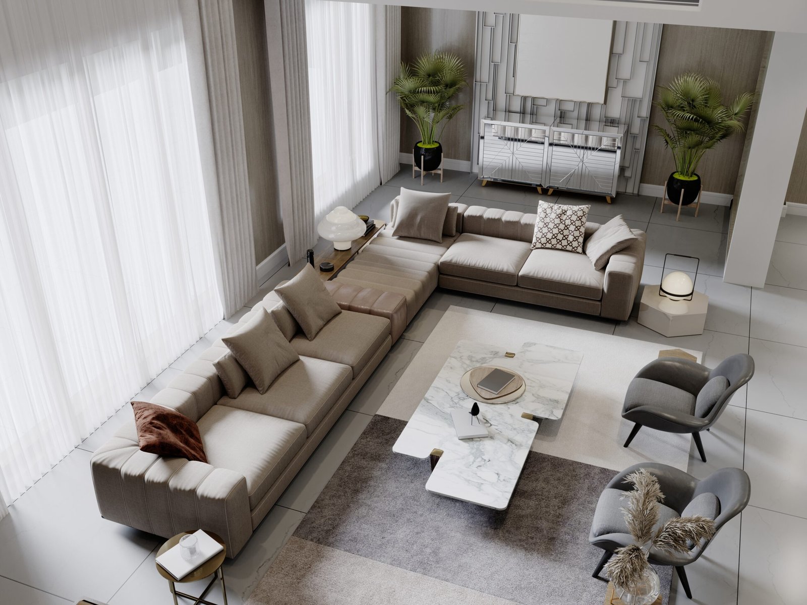 Seating,Area,In,A,Contemporary,Living,Room,Interior,With,A salon moderne